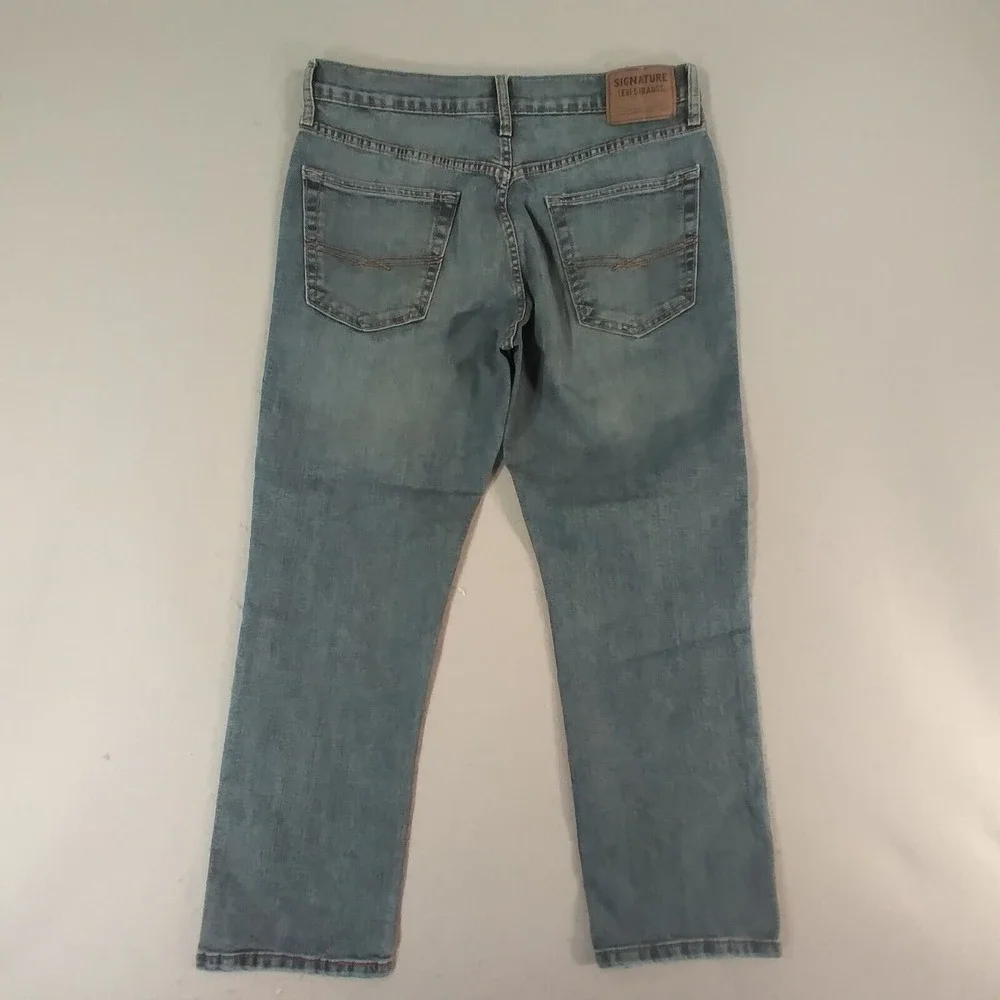 Levi's Signature S67 jeans men's 32x30 slim straight blue stretch‎ denim pants